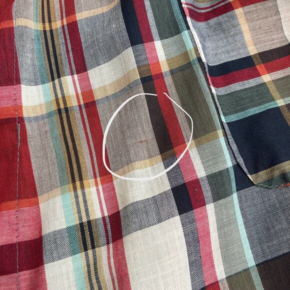 VTG Rabhor Robe One Size Belted Red Plaid Lightweight Cotton Blend  Loungewear - Picture 11 of 14